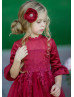 Bell Sleeve Lace Tulle Flower Girl Dress Holiday Dress